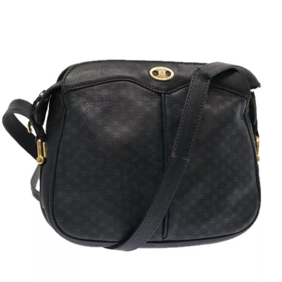 CELINE Macadam Canvas Shoulder Bag Navy Auth - Picture 1 of 16